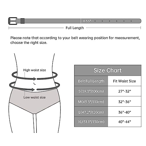 JASGOOD 4 Pack Skinny Women Leather Belt for Dresses Thin Waist Belt for Jeans Pants with Gold Buckle - Image 5