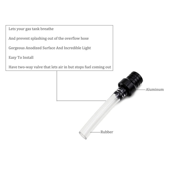 PRO BAT 10 Pack CNC Motorcycle Gas Cap Two-way Breather Tube Vent Gas Cap Breather Tube Vent Hose for Dirt Bike Pit Bike ATV All Factory CRF XR CR All Quads All Off-road Motorcycle, Black - Image 3