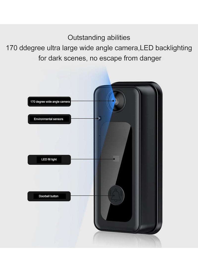 Alruht - Video Doorbell Camera with Monitor Screen, Smart Doorbell Kit for Home, 1080P HD Night Vision Wireless WiFi Doorbell Intercom System with 170 Wide Angle Lens, 2 Way Talk - Image 1