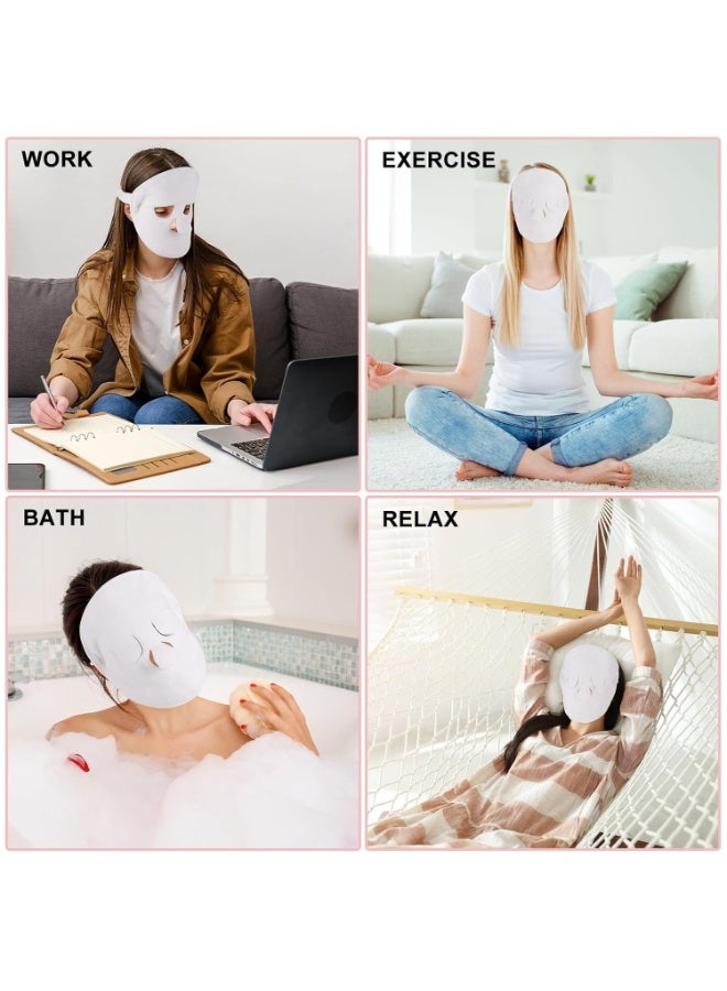 طقم 4 مناشف بخار للوجه – مناشف كمادات ساخنة وباردة قابلة لإعادة الاستخدام، منشفة بخار للوجه، منشفة للعناية بالبشرة والسبا، منشفة ترطيب للبشرة، منشفة للمكياج، منشفة صالونات التجميل، منشفة وجه ناعمة وقابلة للتنفس للنساء والبنات - Image 3