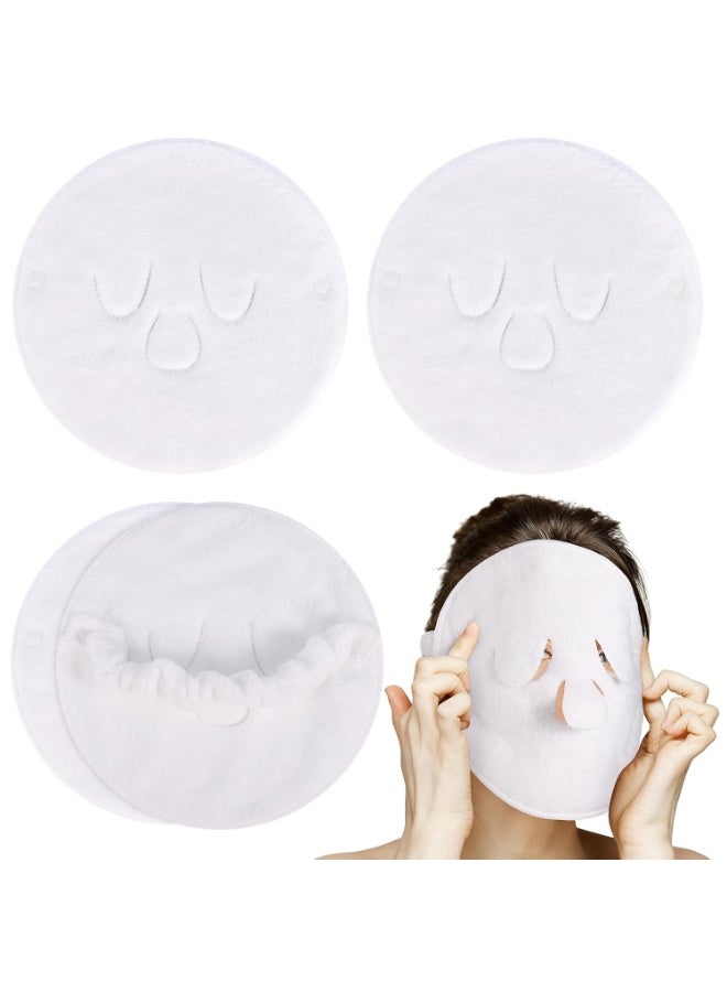 طقم 4 مناشف بخار للوجه – مناشف كمادات ساخنة وباردة قابلة لإعادة الاستخدام، منشفة بخار للوجه، منشفة للعناية بالبشرة والسبا، منشفة ترطيب للبشرة، منشفة للمكياج، منشفة صالونات التجميل، منشفة وجه ناعمة وقابلة للتنفس للنساء والبنات - Image 1