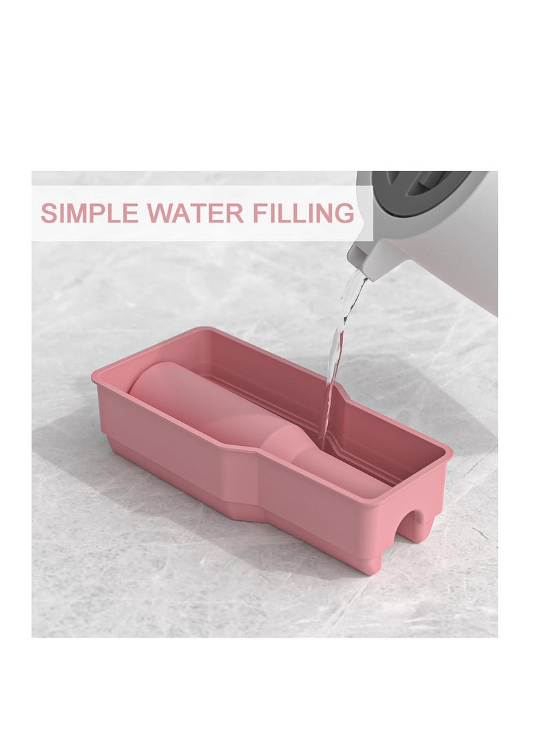 Excefore صينية مكعبات الثلج متوافقة مع كوب ستانلي 40 أوقية، قالب ثلج سيليكون مع غطاء، مصممة خصيصًا لكوب ستانلي 40 أوقية، قالب مكعبات ثلج للفريزر، قهوة، عصير، خالية من BPA، آمنة للغسل في غسالة الصحون، وردي - Image 5