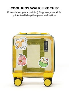 Mokobara MOKOBARA The Moko Blocks Unbreakable Polycarbonate Extra Light Weight Kids Luggage | Hard Trolley Suitcase for Kids (38 cms (3-8 Years), Invisible Man)  - Image 4