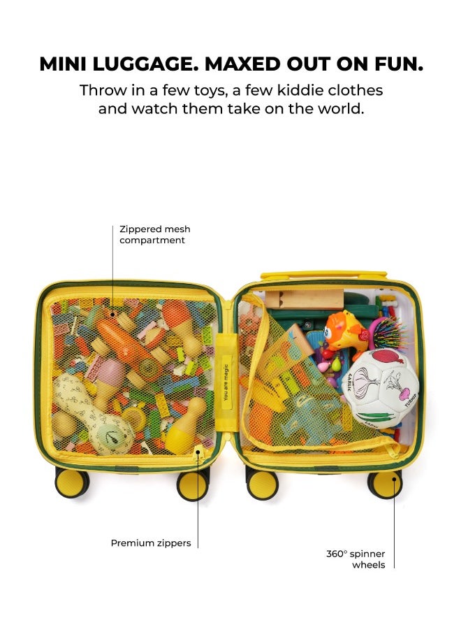 Mokobara - MOKOBARA The Moko Blocks Unbreakable Polycarbonate Extra Light Weight Kids Luggage | Hard Trolley Suitcase for Kids (38 cms (3-8 Years), Invisible Man) - Image 1