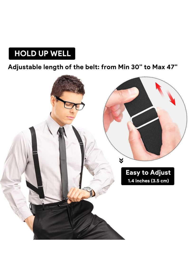 SYOSI Men's Suspender Heavy Duty Hook Suspenders for Men Swivel Hooks Big and Tall Men Side Hook Adjustable Braces - Image 2