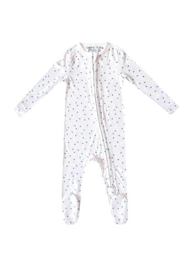 Copper Pearl Zip-Up Footie Baby Pajamas: Ultra-Soft Boys & Girls Pajamas, Premium Knit Fabric in Stylish Prints, Tag-Free with Two-Way Zipper, Newborn to 24 Months, Haze - Image 1