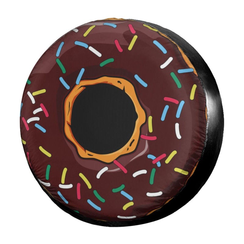 Foruidea Donut Spare Tire Cover DustProof Wheel Tire Cover Fit Trailer RV SUV and Many Vehicle 15 Inch - Image 2