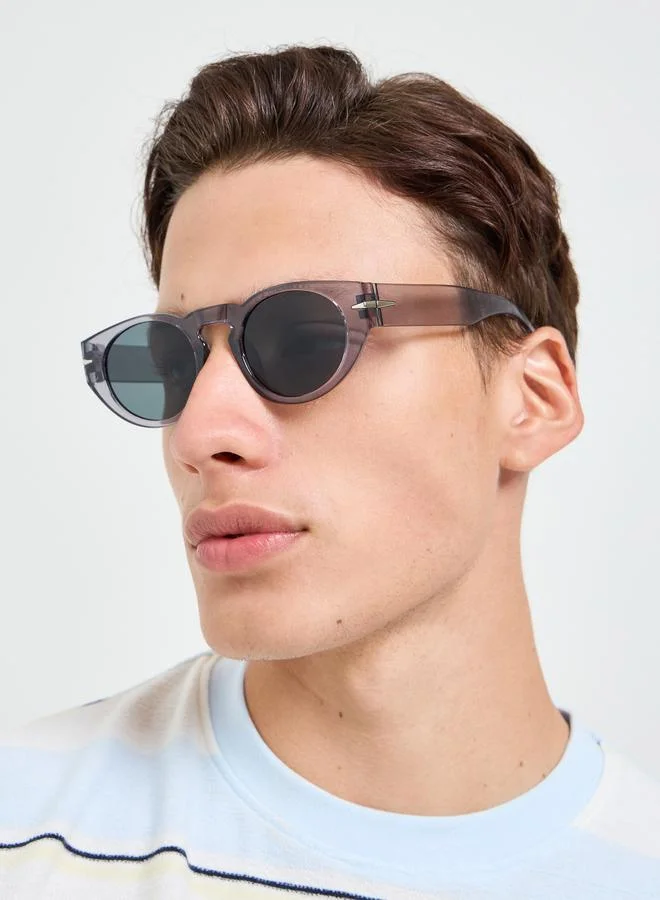 Styli Solid Round Sunglasses