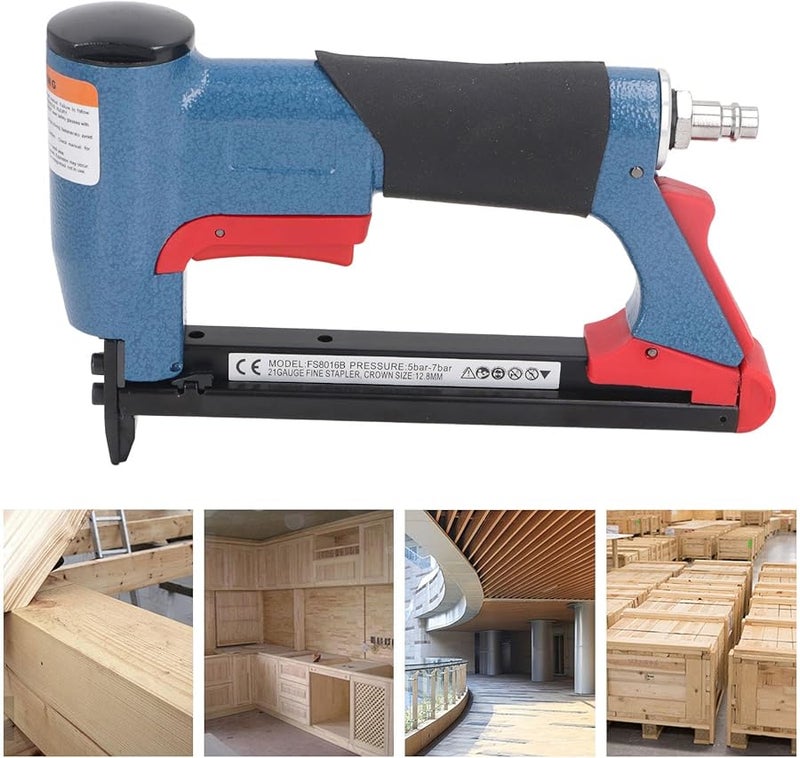 Pneumatic Staple Gun Brad Nailer 21 Gauge 1 4in to 5 8in for Woodworking Upholstery - Image 4