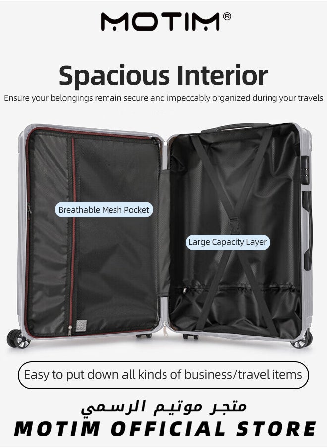 Motim - Travel Luggage Boarding Carry-on Luggage Expandable PP Hard Shell Clearance Luggage with Spinner Wheels TSA Lock and Hard Side Lightweight Durable Carry-on Suitcase Set for Long Distance Travel - Image 1
