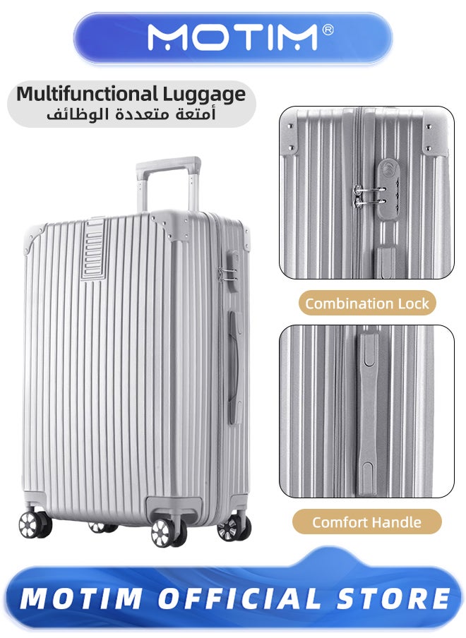 Motim - Travel Luggage Boarding Carry-on Luggage Expandable PP Hard Shell Clearance Luggage with Spinner Wheels TSA Lock and Hard Side Lightweight Durable Carry-on Suitcase Set for Long Distance Travel - Image 1