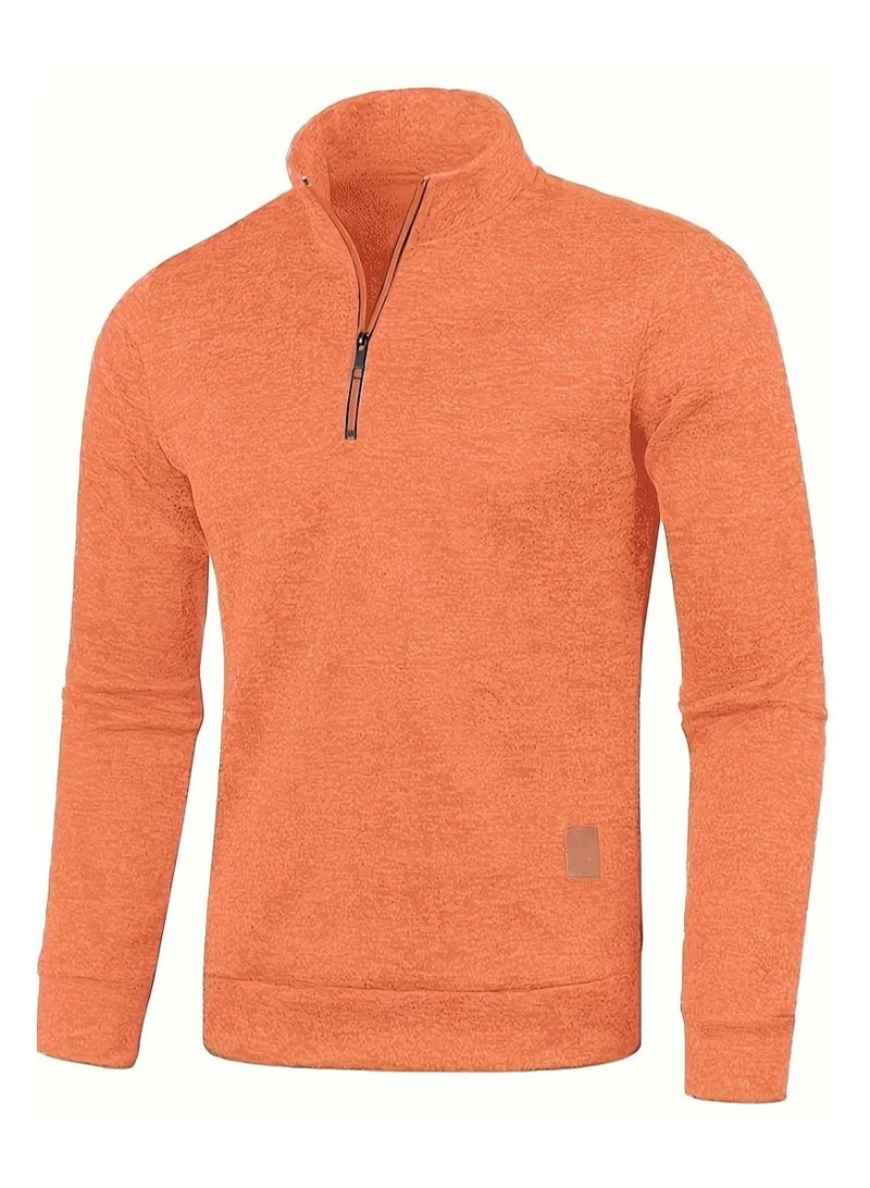 NIBEMINENT Autumn And Winter Men's Neckline Zipper Sweater Sleeve Light Fleece Stylish Top Sweater Coat - Image 2