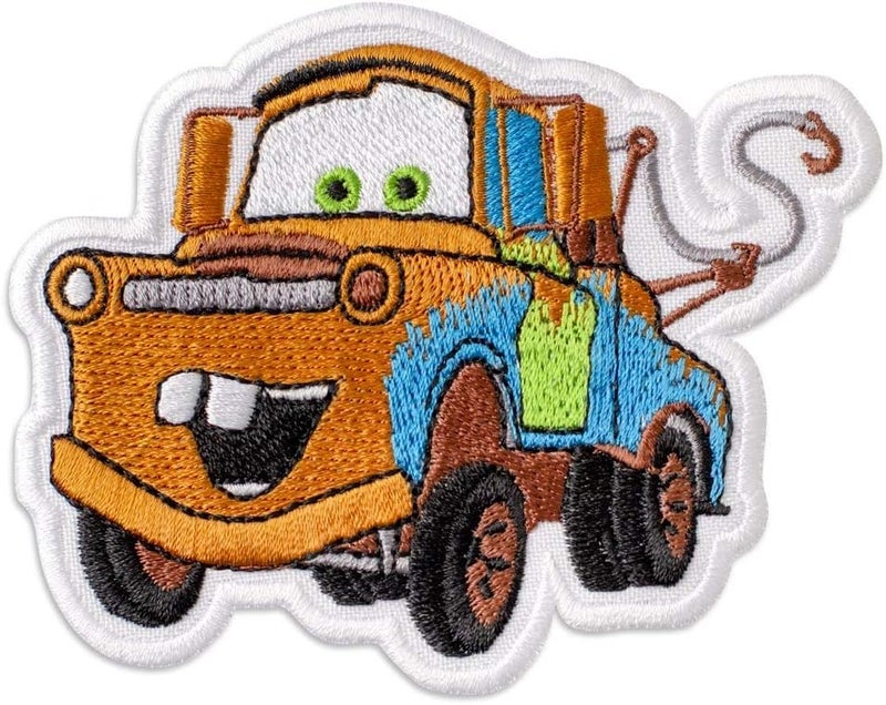 Embrosoft Cars Mater Cartoon Film Embroidered Patch Iron On (3.7" x 3") - Image 1