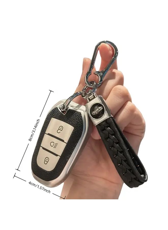 Pink TPU Remote Key Cover Protector Keychain Compatible with Citroen Peugeot Models - Image 5