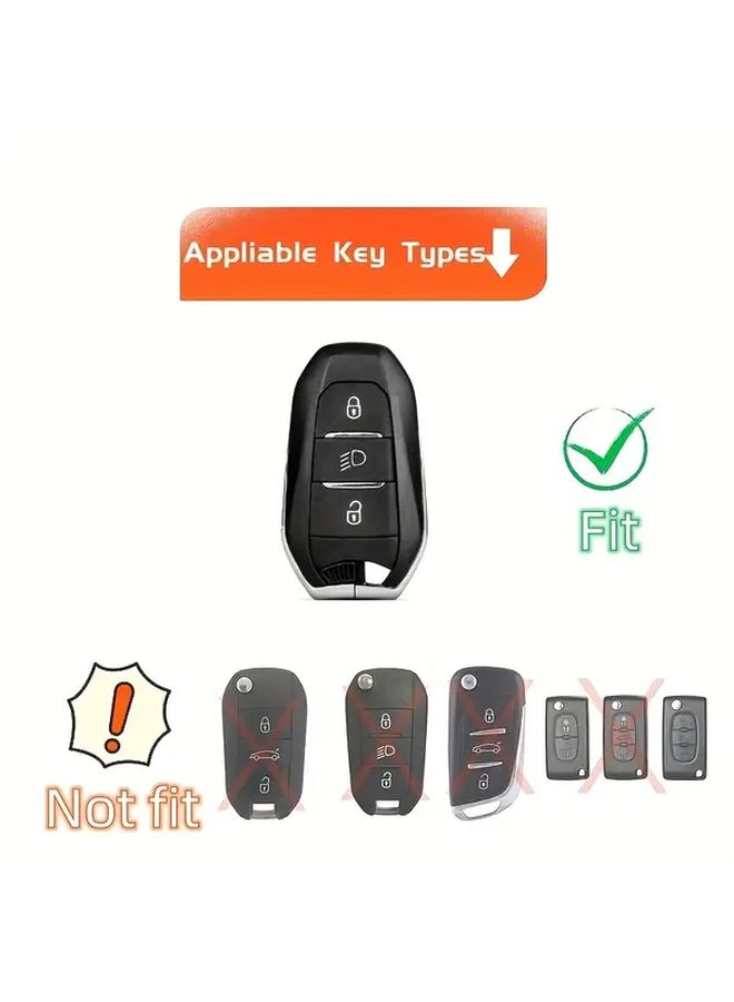 Pink TPU Remote Key Cover Protector Keychain Compatible with Citroen Peugeot Models - Image 4