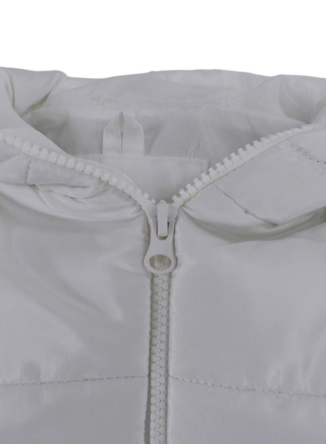 اوركيدز جاكيت مقاوم للماء للاطفال مع قبعة – أبيض - Image 3