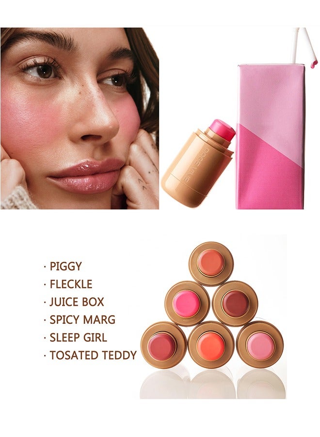 PAGE VINE Pocket Blush -  Long Lasting Smooth Lipstick Blush Stick, Matte Highly Chroma Blusher Paste, Waterproof Blusher Cream #02 - Image 4