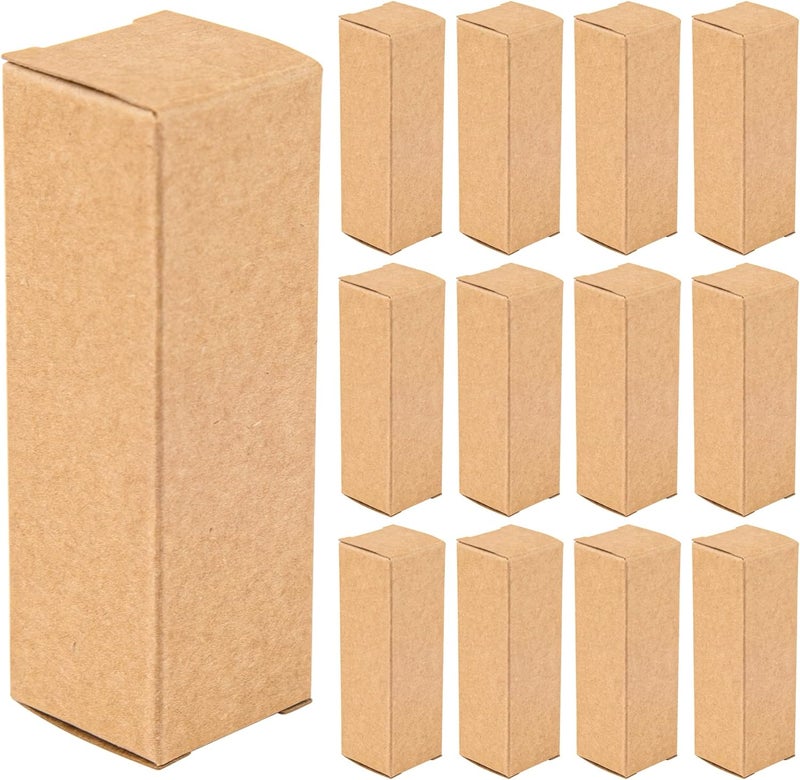 Framendino Framendino 50 Pack Kraft Paper Lipstick Boxes Lip Gloss Rectangle Bottle Reusable Balm Packaging Cases Essential Oil Wrapping Box for DIY Gift 