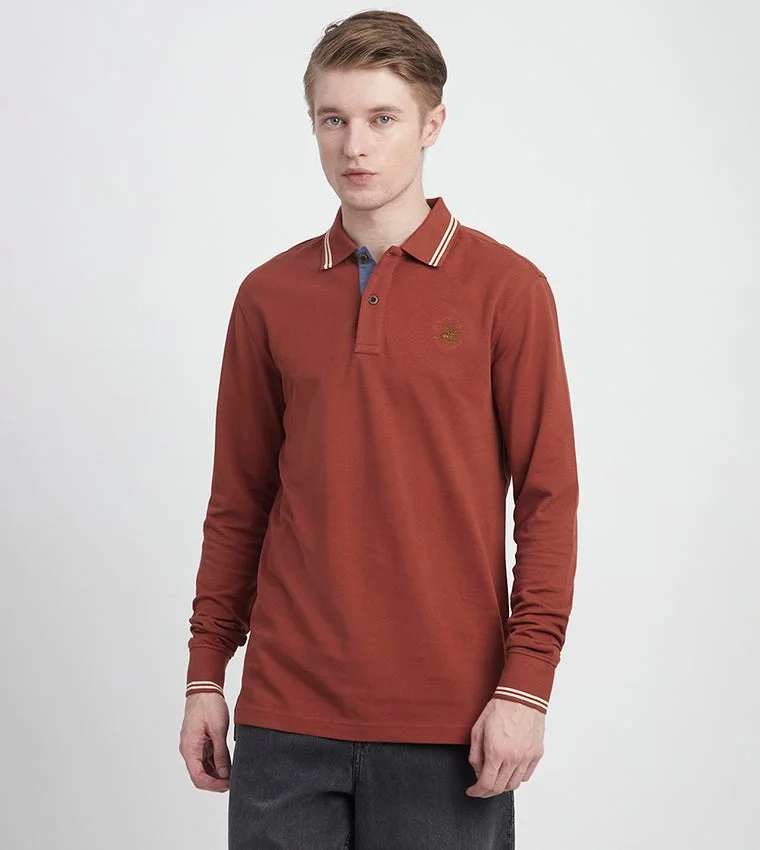 Beverly Hills Polo Club Logo Detail Long Sleeves Polo T-Shirt