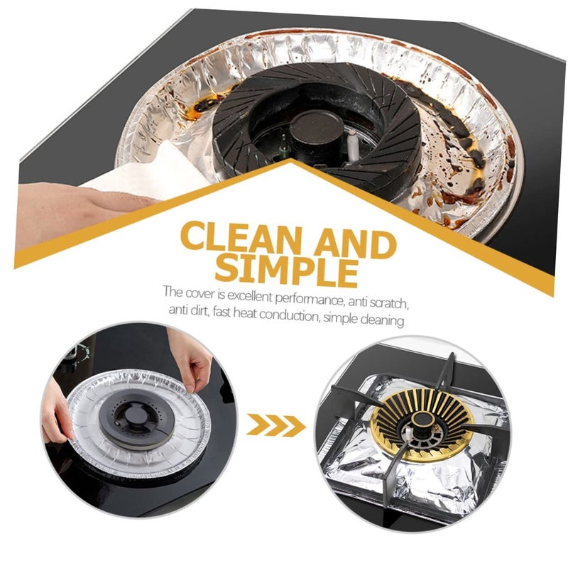 20 Aluminum Foil Stove Burner Liners Gas Stove Protector Covers For Kitchen Range - Image 5