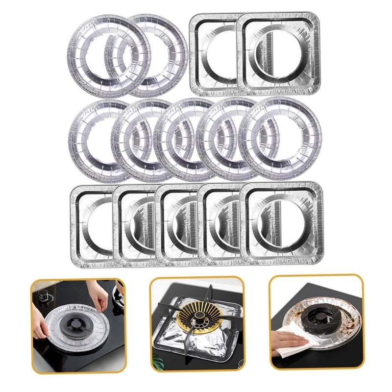 20 Aluminum Foil Stove Burner Liners Gas Stove Protector Covers For Kitchen Range - Image 3