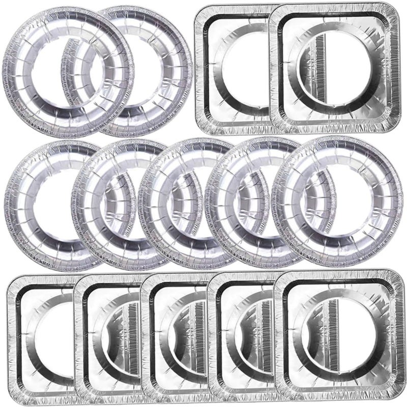 20 Aluminum Foil Stove Burner Liners Gas Stove Protector Covers For Kitchen Range - Image 2