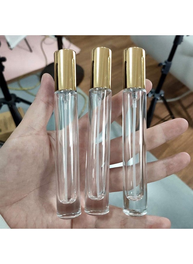 ELFENSTALL Thick Glass 5Pcs 10Ml 13Oz Gold Spray Bottle Refill Perfume Hydrating Fragrance Fine Mist Atomizer Cosmetic Container Round Tube Party Makeup Tool Travel Gift Sample - Image 3