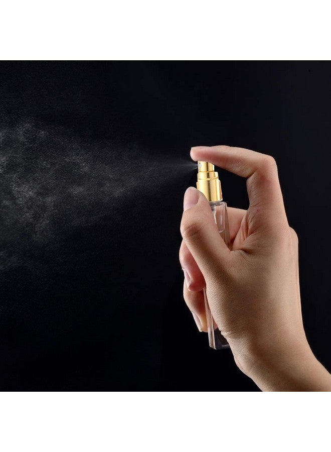 ELFENSTALL Thick Glass 5Pcs 10Ml 13Oz Gold Spray Bottle Refill Perfume Hydrating Fragrance Fine Mist Atomizer Cosmetic Container Round Tube Party Makeup Tool Travel Gift Sample - Image 5