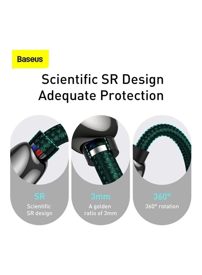 Baseus USB C Cable 1M, Nylon Braided 100W Power Delivery PD Fast Charge Cable USB C to USB C for iPhone 15 Pro/15 Pro Max/15/15 Plus, iPad mini 6, MacBook Pro/Air, iPad Pro, Samsung S23+, Huawei Mate X3, Green Green - Image 5