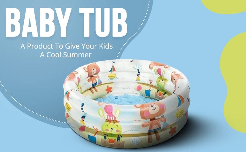 KIDZYMON® Beach Baby Bath tub for Baby Age 0 to 2 Years I Bath tub for Kids Home and Travel with Size 2 Feet - 24 inches I Pack of 1 I No Air Pump - Image 4