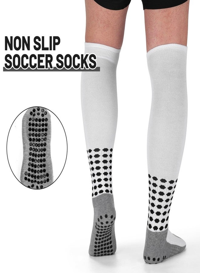 Ultrafun 4 Pairs Grip Soccer Socks Non Slip Knee High Compression Soccer Football Socks (4Pairs-White) - Image 4