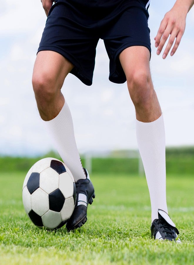 Ultrafun 4 Pairs Grip Soccer Socks Non Slip Knee High Compression Soccer Football Socks (4Pairs-White) - Image 3