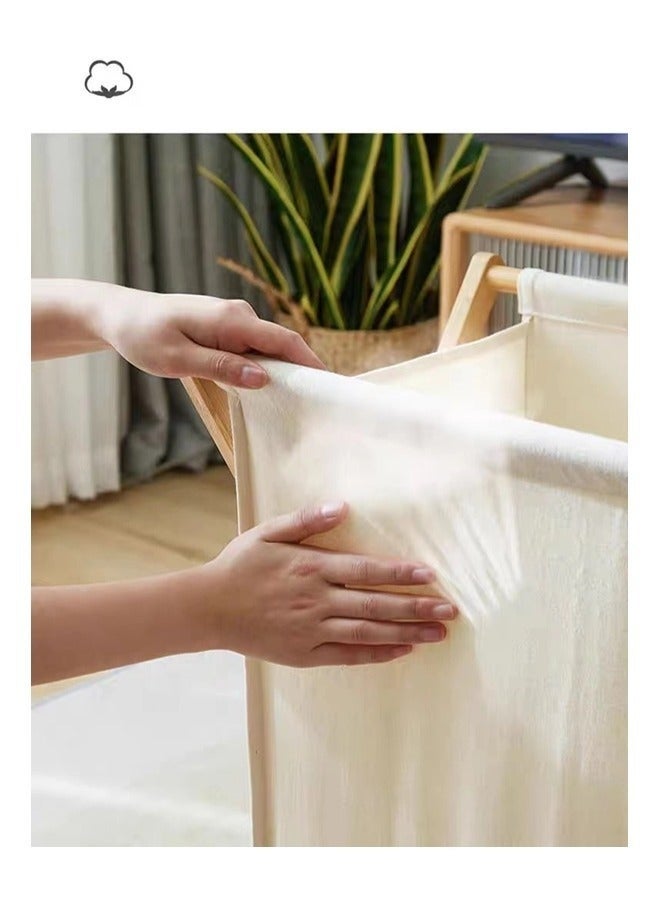 Bukela Portable Laundry Hamper Fordable Dirty Clothes Large Storage Basket Laundry Basket Yoga Mat Storage Basket Toys Storage Organizer Clothes Storage for Bathroom Bedroom 56.5×50×34CM - Image 5