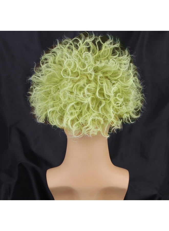 PATTNIUM Kids Green Wig with Bald Cap Child Short Ombre Green Wig Fluffy Wavy Wigs Cosplay Costume Halloween Wigs - Image 4