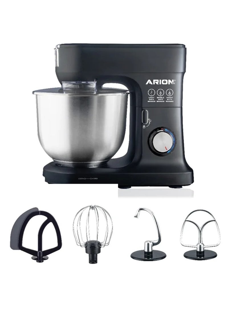 أريون اريون عجانة احترافي أريون ليدر، موتور 2000 واط، وعاء ستانلس ستيل 10 لتر، 6 سرعات، أسود (موديل: AR-2000W) - Image 1