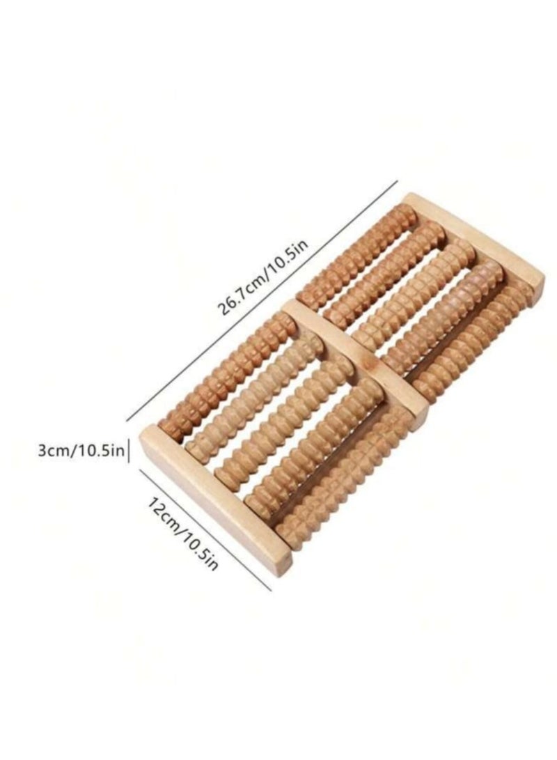 جهاز من الخشب الطبيعي دوار لتدليك القدم أداة التدليك من الخشب الطبيعي للعناية بالقدم - Image 3