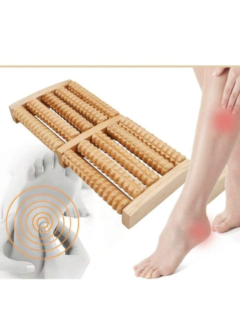 جهاز من الخشب الطبيعي دوار لتدليك القدم أداة التدليك من الخشب الطبيعي للعناية بالقدم - Image 5