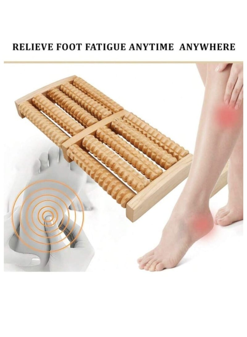 جهاز من الخشب الطبيعي دوار لتدليك القدم أداة التدليك من الخشب الطبيعي للعناية بالقدم - Image 2