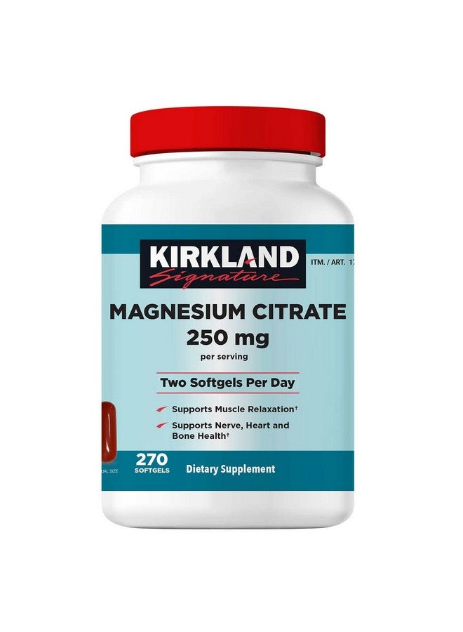 Kirkland كركلاند سيغنيتشر سترات المغنيسيوم 250 ملغ كبسولات لينة (270 عدداً) (عبوتان) - Image 4