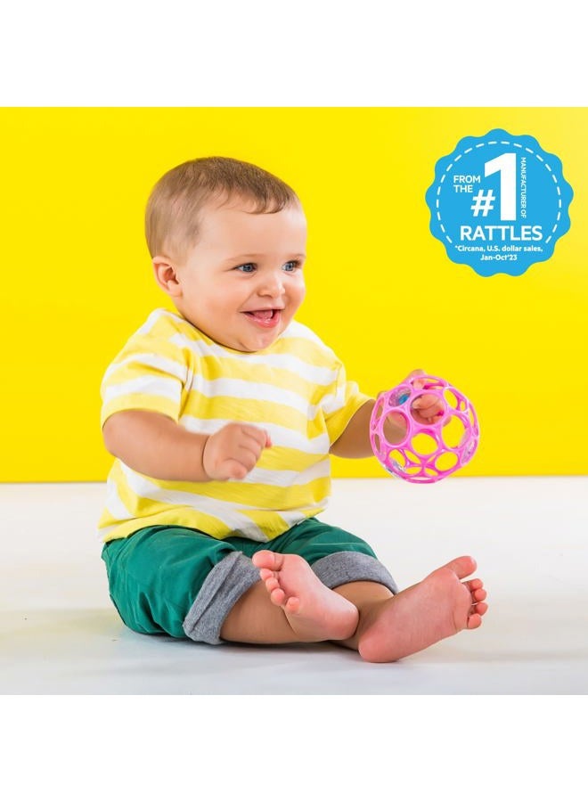 Bright Starts لعبة أوبال رattle سهلة الإمساك - وردي، للأعمار من حديثي الولادة - 1 قطعة (عبوة من 1) - Image 2