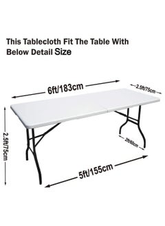 Arabest Spandex Table Cloth, 6ft Table Cover Rectangular Stretch Table Cloth Tight Fit Tablecloth for Parties, Trade Shows, Weddings and Events of All Kinds(White)  - Image 3