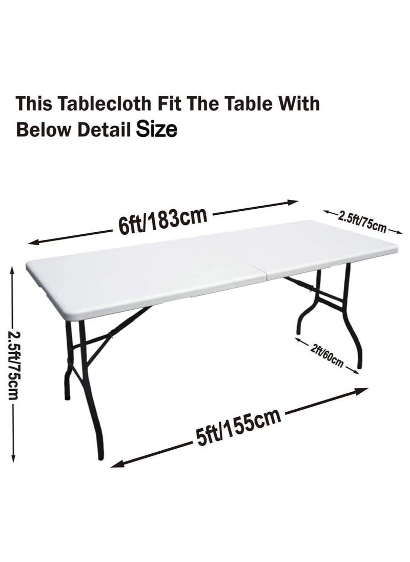 Arabest - Spandex Table Cloth, 6ft Table Cover Rectangular Stretch Table Cloth Tight Fit Tablecloth for Parties, Trade Shows, Weddings and Events of All Kinds(White) - Image 1