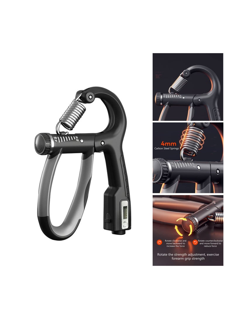 KASTWAVE أجهزة تقوية قبضة اليد، مقاومة وزن قابلة للتعديل من 10-100 رطل، متتبع القبضة يتتبع عدد الضغطات، أجهزة تقوية الساعدين للرجال الرياضيين والتعافي من إصابات اليد - Image 3