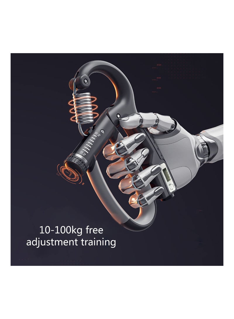 KASTWAVE أجهزة تقوية قبضة اليد، مقاومة وزن قابلة للتعديل من 10-100 رطل، متتبع القبضة يتتبع عدد الضغطات، أجهزة تقوية الساعدين للرجال الرياضيين والتعافي من إصابات اليد - Image 2