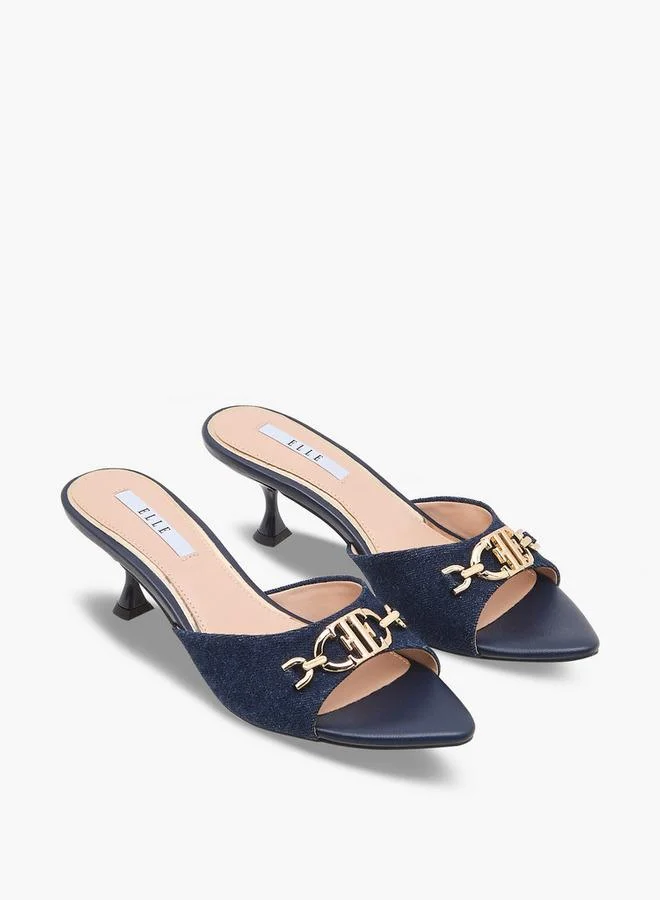 ايل Women Metal Accent Flared Heel Sandals