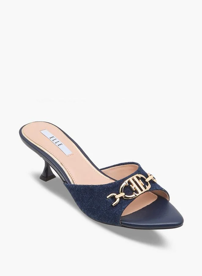 ايل Women Metal Accent Flared Heel Sandals