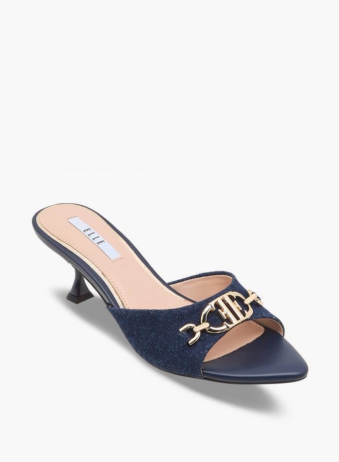 ELLE Women Metal Accent Flared Heel Sandals - Image 2