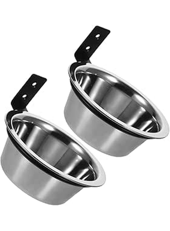 Wall Mounted Elevated Dog Bowls 6 Inch Raised Feeder With Stainless Steel Bowls For Small Dogs - Image 1
