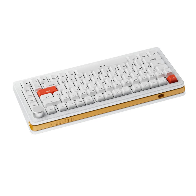 DrunkDeer A75 Pro Rapid Trigger Mechanical Gaming Keyboard Silent Magnetic Switch Adjustable Actuation PBT Keycap Cherry Profile RGB 75% 82Keys ANSI Wired with Knob,White - Image 2