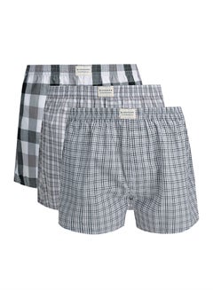 Men's Cotton Contrast Color Boxers (3pcs/pack)